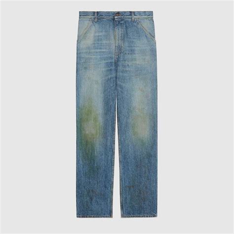 jeans sporchi di erba gucci|Gucci Jeans .